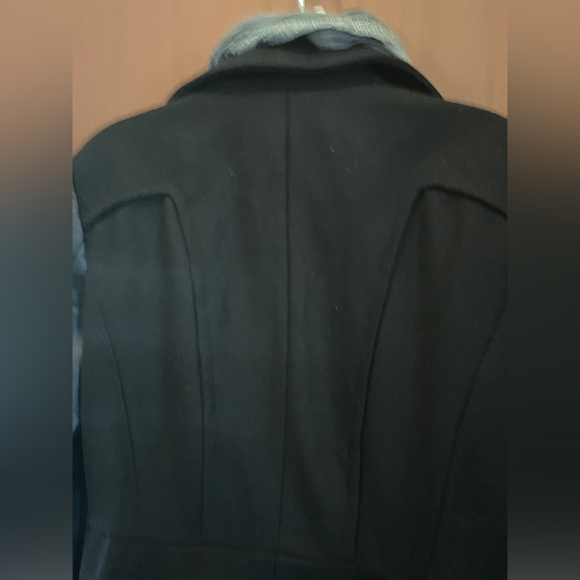 ⬇️ $25.00 ⬇️ Cleo Black Peacoat & scarf with Pleather Sleeves. - Picture 5 of 10